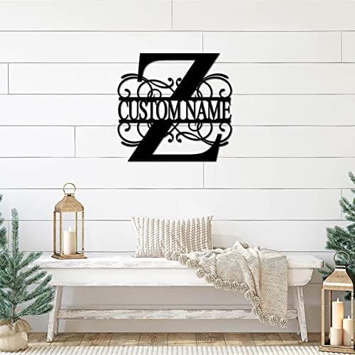 Z Custom Name Initial Letter Monogram Metal Sign Retro Steel Metal Wall Decor Art Sign Retro Metal Door Hanger Sign House Numbers Sign for Front Door Entryway Cottage Home Decor 24 Inch - Image 3