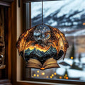 Starry Dragon Book Acrylic Suncatcher 12 Inches, Halloween Decoration Indoor Outdoor, Bedroom Porch Decor, Stained Glass Effect Window Hanging, Mountain Fantasy Ornament, Reader Gift for Her by XISZYS