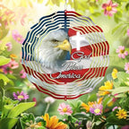 Patriotic Eagle God Bless America Wind Spinner MLN2625WS, 12 inches - 3D Hanging Wind Spinners Outdoor, Yard, Garden Decor - Image 2