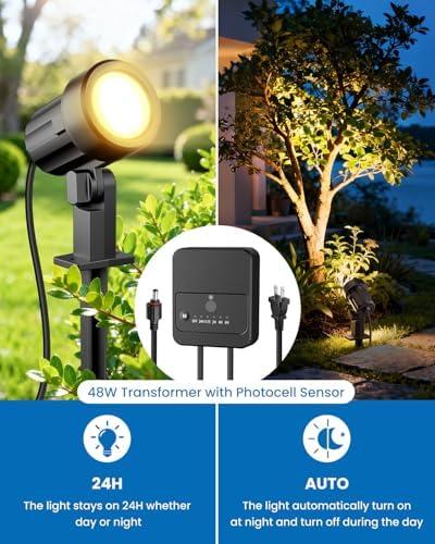 ZZXX All-in-One Low Voltage Landscape Lighting Kit Dusk to Dawn, 4-Pack - Image 4