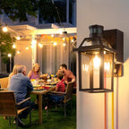 Porch Lights with GFCI Outlet Dusk to Dawn Outdoor Lighting Brown 2Pack - Image 7