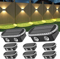 Ellasay Solar Fence Lights Outdoor: IP65 Waterproof Bright LED Wall Lighting with 3 Color Modes and 12 Hour Battery Life Perfect for Garden Backyard Porch and Holiday Parties 8 Pack by ELLASAY
