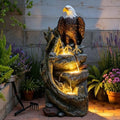 Bald Eagle Outdoor Fountain, 40.5" H Large Cascading Waterfall Feature by KAISOKUFOUNTAIN