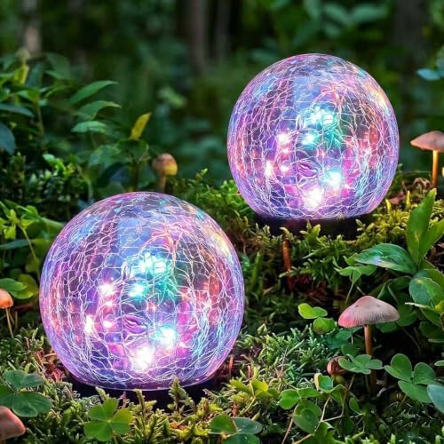 Solar Garden Lights, IP44 Waterproof (Colorful, 2-Pack) by Unknown