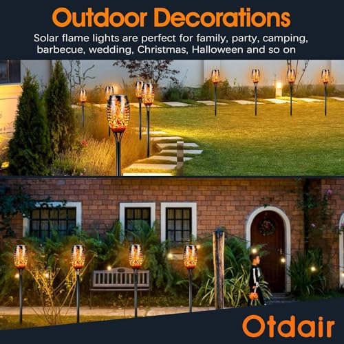 Otdair 12 LED Solar Torches Outdoor, Flickering Flame for Halloween, 6 Pack - Image 5