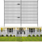 No Dig Garden Fence, Dog Fencing Outdoor for Yard, 8 Panels with Gate by OutdoorFence