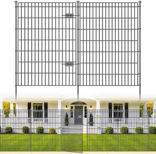 No Dig Garden Fence, Dog Fencing Outdoor for Yard, 5 Panels with Gate by OutdoorFence