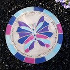 Kunovo Outdoor Stepping Garden Stones, Exquisite Path Decorative Stone with Sun Butterfly Flower Dragonfly Pattern, Backyard/Pathway Landscaping Decor (Size : Butterfly), 58741 by Kunovo