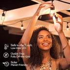 Brightech Ambience Pro Super Bright Solar - 48 Ft Remote Control Outdoor String Lights with Shatterproof Commercial Grade LED S14 Edison Bulbs, Waterproof Patio Light for Deck, 4W Soft White, 15 Bulbs - Image 5