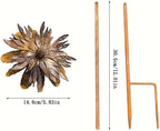 Set of 2 Vintage Rusty Cornflower Statues Stakes - Rustic Yard Art Decor for Flower Beds & Patio - 12 Inch 3D Metal Garden Decor & Metal Yard Decor - Resistant Iron Floral Sculpture Gift - Image 2