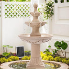 MAGIC UNION 48.4" Outdoor Solar Water Fountain,Italian Roman Style,Natural by MAGICUNION-THEMAGICUNIVERSE