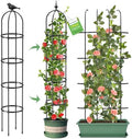 Tower Obelisk Garden Trellis for Climbing Plant，6.3FT/75.6" Rustproof Metal Potted Plant Climbing Support for Indoor Outdoor Flowers Vegetable Fruits Vines Support (2PCS) by MQUPIN