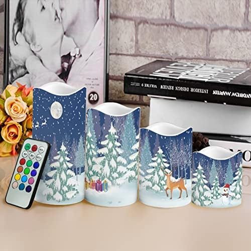 Jeiento Christmas Flameless Candles, Battery Operated LED Real Pillar Wax Flickering Moving Wick Effect Candle Sets with Remote Control Cycling Timer, 3 inch,4 inch,5 inch, 6 inch, Pack of 4 - Image 4