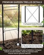 Metal Garden Arbors 8Ft Thickened Arch Trellis for Climbing Plants - Image 4