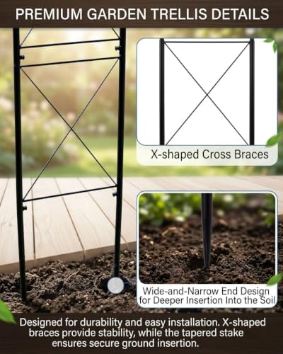 Metal Garden Arbors 8Ft Thickened Arch Trellis for Climbing Plants - Image 4