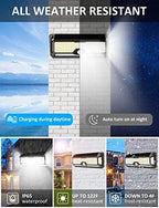 Solar Outdoor Lights - 4000Lm 268 LED Motion Sensor Lights Outdoor, IP65 Waterproof Led Security Lights Bright Solar Wireless Flood Wall Lights with 3 Optional Modes and 4 Wide Angle (2 Pack) - Image 5