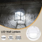 LIT-PaTH Outdoor Wall Light Fixture, Aluminum, LED 5000K, White, 2 Pack - Image 3