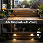 32 Pack Warm White LED Solar Step Lamp Path Stair Outdoor Garden Lights Waterproof Balcony Light Decoration for Patio Stair Fence Light,IP44 Waterproof,800MAH (32, Black) - Image 4