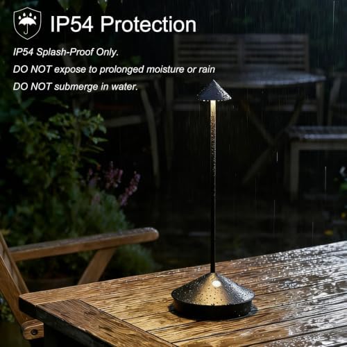 2-Pack Cordless Rechargeable Table Lamps (Black Tiny) - Image 4