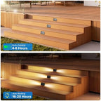 6 Pack Motion Sensor Solar Step Lights, IP67 Waterproof Outdoor Stair Light, 3 Color Temp & Double-Sided Lighting,Outside Decor Light for Deck,Porch,Railing,Fence,Walkway, Yard,Wall,Patio - Image 2