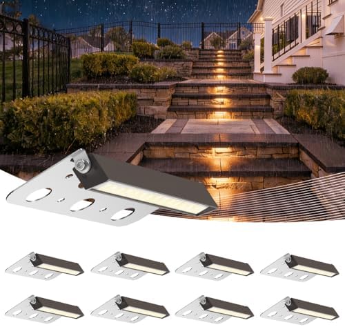 JESLED 8 Pack 7 inch Retaining Wall Lights, Low Voltage Hardscape Lighting by JESLED