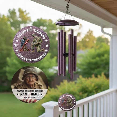 Personalized Memorial Soldier Wind Chimes for Loss Comrade-in-arms - Image 2
