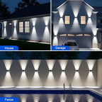 4 Pack Cool White Solar Power Fence Wall Light Outside Up and Down - Image 6