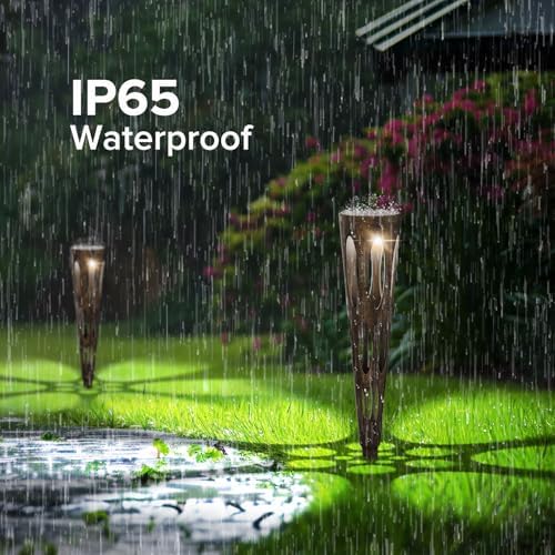 JJX Solar Pathway Lights, 6 Pack Outdoor Walkway Solar Lights for Yard Outside, Warm Light LED Landscape Light Waterproof IP65 Auto On/Off for Lawn Sidewalk - Image 5