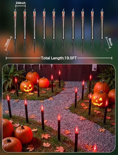 SUNSGNE 19.5FT Halloween Pathway Marker String Lights with 10 Count Lights - Image 4