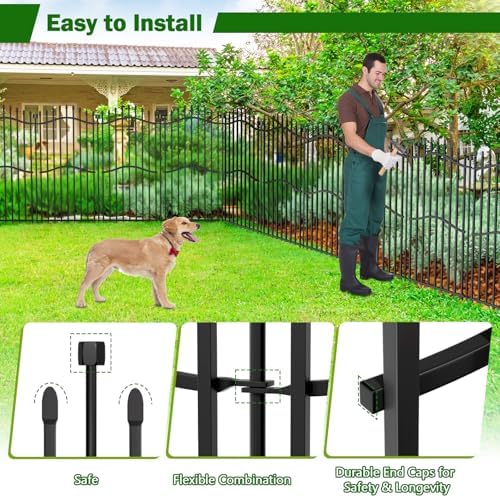 No Dig Garden Fence 48" H x 18'L Decorative Yard Dog Outdoor Panels - Image 5