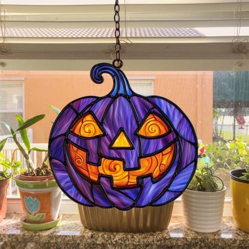 Purple Jack-o'-Lantern Acrylic Suncatcher - Image 4