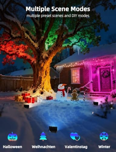 ILC LED Flood Light 30W Outdoor RGB Color Changing, Smart Floodlights RGBW 2700K Warm White & 16 Million Colors, 20 Modes, Grouping, Timing, IP66 Waterproof (2 Pack) - Image 3
