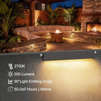 JESLED 12 Pack 7 inch Retaining Wall Lights, Low Voltage Hardscape Lighting - Image 4