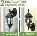 EMART Dusk to Dawn Plastic Outdoor Wall Light Fixtures(2 Pack, Black) - Image 4