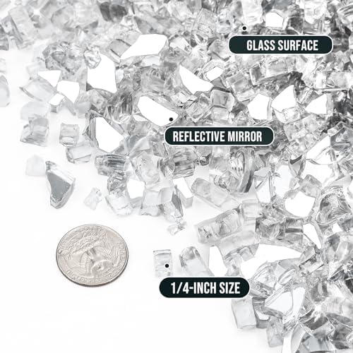 Skyflame Platinum Reflective Fire Pit Glass Rocks for Fireplace Fire Pit - Image 2