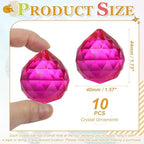 Crystal Ball Prisms, Sun Catcher Hanging Prism Sun Catcher Pendant 44mm / 1.73Inch & 10 Pack & Rose Red-Fitting for (Outdoor/Indoor/Windows/DIY Decor/Feng Shui/Chandelier) - Image 2