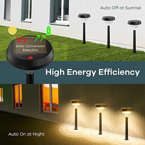 Linkind Solar Lights Outdoor 8 Pack, Solar Pathway Lights Warm White - Image 4