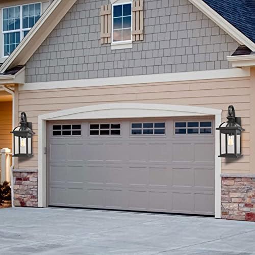 Darkaway Outdoor Lights Fixtures Wall Mount, Large 22inch Outdoor Wall Sconce Lights with Seeded Glass Waterproof Outside Exterior Lights Fixture for House Front Porch Patio （Large, Black） - Image 5