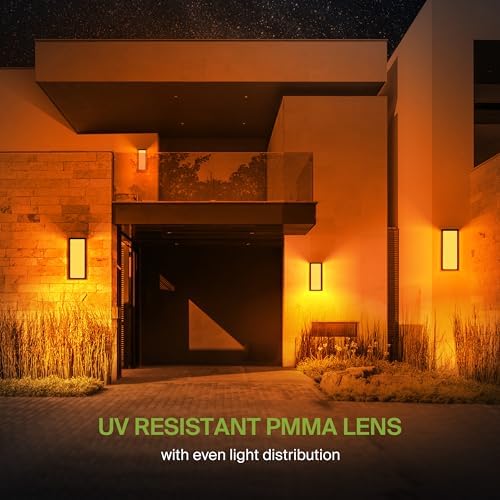 ASD LED 14" Outdoor Wall Light, Smart Front Door House Sconce | RGBW, Work with Alexa, Waterproof, ETL Listed | 20W 1800LM 2700-6500K 100-277V | Exterior Patio Lighting Fixture, Porch Lamp | Black - Image 7