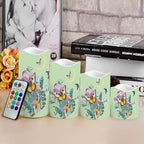 Butterfly Floral Flameless Candles with Remote Timer Flickering LED Pillar Candles Color Changing Set of 4 Battery Operated Candles Indoor Outdoor Home Table Beach Wedding Decoration - Image 4
