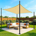 4 Pack 12 Ft Shade Sail Poles, Heavy Duty Metal Outdoor Support Post Kit, Rust-Resistant Shade Sail Support Poles, Adjustable Metal Sun Shade Poles for Patios, Courtyards, Backyards and Gardens by Beizelte
