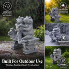 Frog Garden Statue Outdoor Decor, Cute Vintage Frogs Reading a Book on Bench Resin Sculpture, Animal Yard Art for Patio, Lawn, Yard, Housewarming Garden Gifts for Women (Grey) - Image 6