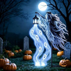 Halloween Soul Harvester Animated Solar Powered Garden Light,Halloween Ghost Yard Light, Solar Witch and Glowing Soul Stake, for Lawns, Gardens, Porches, Walkways and Seasonal Outdoor Displays (D) - Image 6