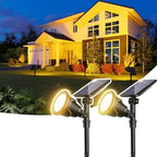 ROSHWEY Solar Spot Lights Outdoor Spotlight 18 LED Waterproof Landscape Spotlight for Garden Lawn Backyard Patio Porch Wall Deck Garage (WarmWhite- 2 Pack) by ROSHWEY