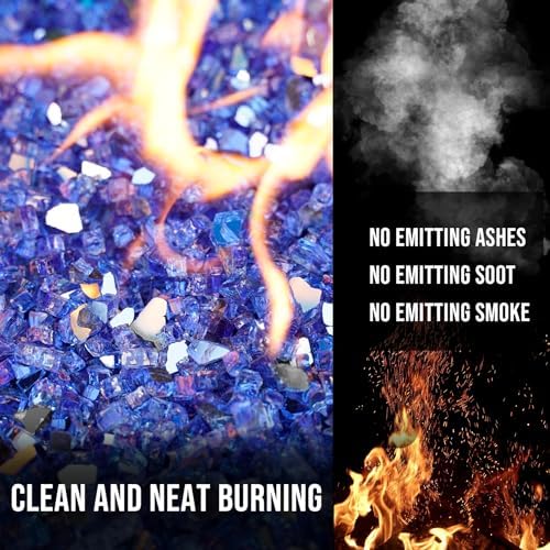Skyflame 1/4-Inch Cobalt Blue Reflective Fire Glass for Fire Pit Fireplace - Image 3