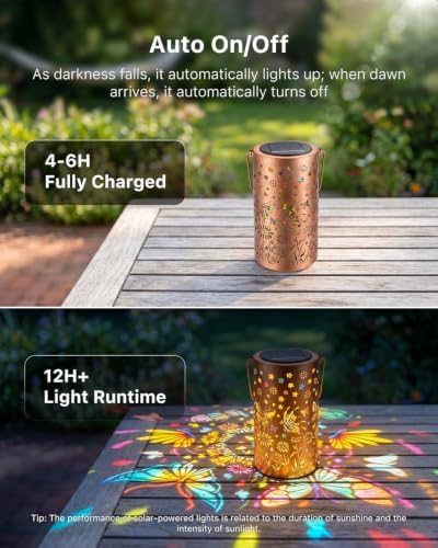 Outdoor Solar Powered Butterfly Lantern Hang Yard Decor with Color Lighting - Image 2