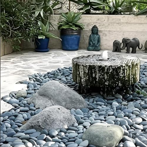 FANTIAN 20 lbs Black River Rocks for Landscaping, 1-2 Inch Natural Stones - Image 6