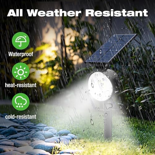 nipify Solar Spot Lights Outdoor Waterproof, 3 CCT Landscape Spotlights - Image 3