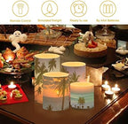 Flameless Light Candles for Home Decor, Battery Operated Candles with Color Changing Timer Remote Control 3'' 4'' 5'' 6'' Fake Pillar Candles Tealights, Coconut Tree Various - Image 3
