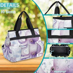 Watercolor Octopus Garden Tool Bag Organizer Heavy Duty Ocean Gardening Tote Bag with 10 Pockets for Women Men Gardening Gifts - Image 5
